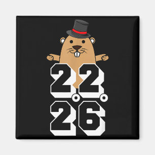 Imán Día del Día de la Marmota de Punxsy Phils Cute 2 d