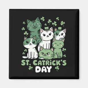 Imán Día del gato de San Patricio Divertido día de Catr