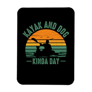 Imán Día del Kayak y el perro