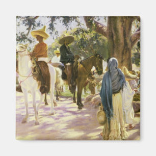 Imán Día del mercado en San Gabriel, México