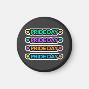 Imán Día del Orgullo. LGTB+Orgullo. Corazón arcoiris.  