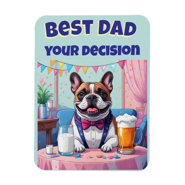 Imán Día del Padre con Bulldog Francés (Vertical)