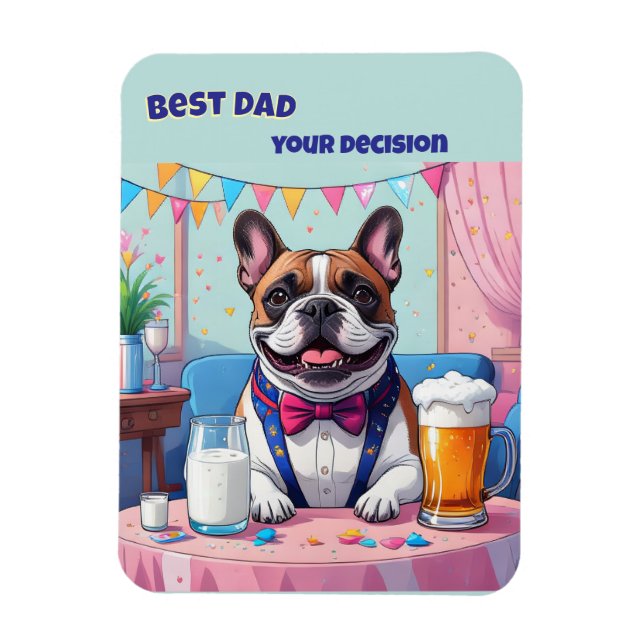 Imán Día del Padre con Bulldog Francés (Vertical)