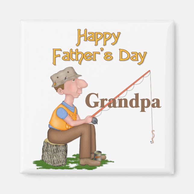 Imán Día del Padre de la Pesca Ida - Abuelo (Frente)