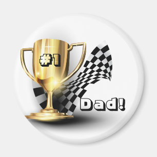 Imán Día del Padre del Trofeo de Oro NUmber One Dad