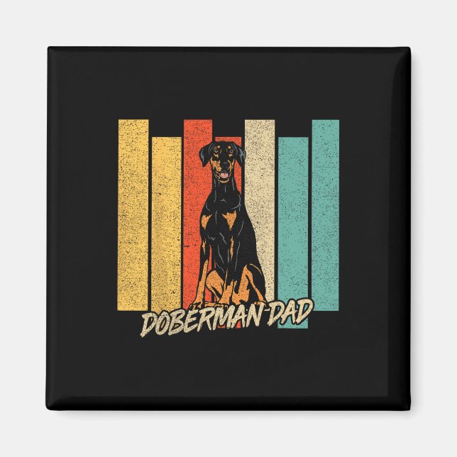 Imán Día del Padre Doberman Oreja Natural Dueño Perro P (Frente)