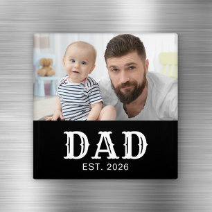 Imán Día del Padre Foto Papá Establecido