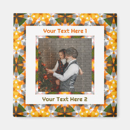 Imán Día del Padre, Naranja de fotografía y saludo pers