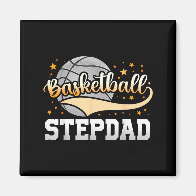 Imán Dia del padre padrastro de baloncesto  (Frente)