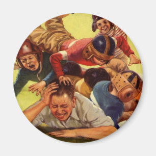 Imán Día del Padre Vintage, niños de fútbol y perro fam