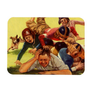 Imán Día del Padre Vintage, niños de fútbol y perro fam