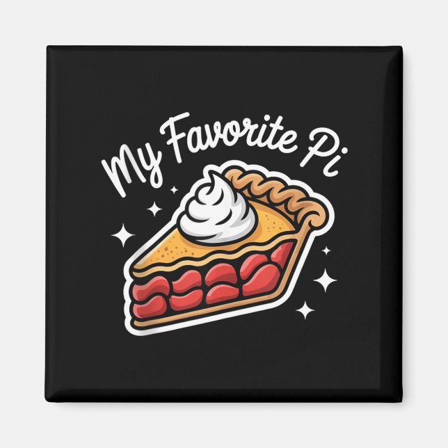 Imán Día del Pi 14 de marzo Regalo divertido de comida  (Frente)