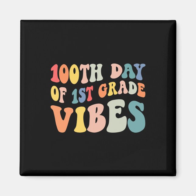 Imán Día Del Profesor Retro De Vibes De Primer Grado Fe (Frente)
