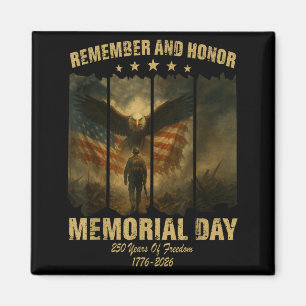Imán Día del Recuerdo del Aniversario de América Retro 