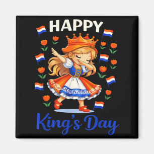 Imán Día del Rey Países Bajos Bandera Koningsdag Fiesta