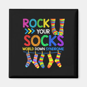 Imán Día del Síndrome de Down Rock Your Socke Awareness