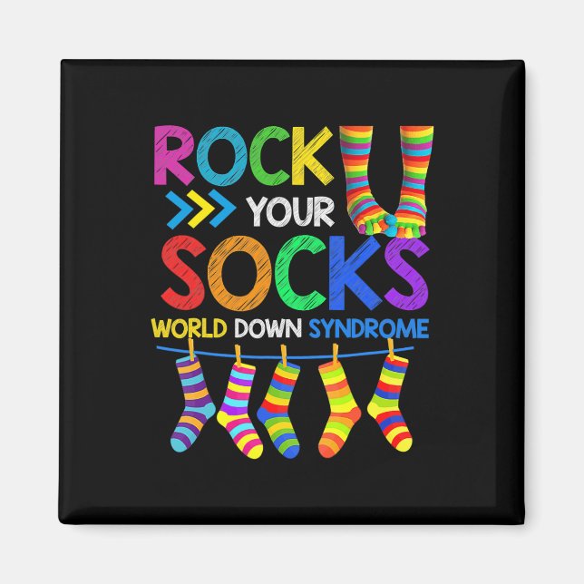 Imán Día del Síndrome de Down Rock Your Socke Awareness (Frente)