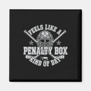 Imán Día divertido de hockey que parece una caja de pen