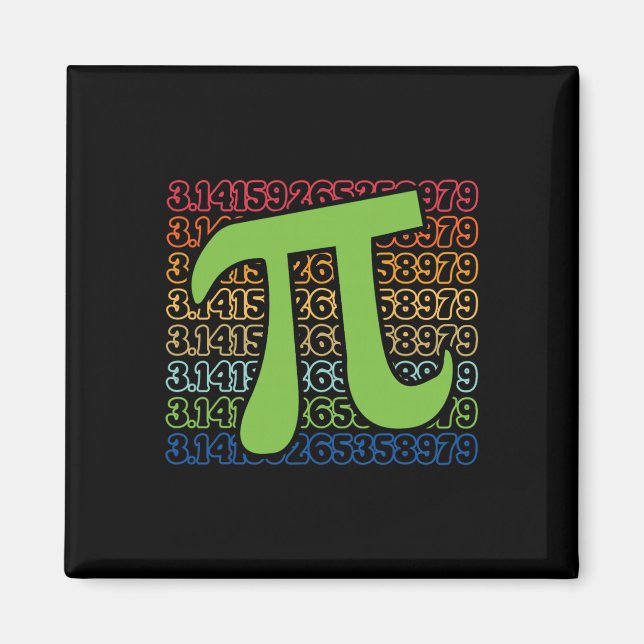 Imán Día divertido de Pi 3.14 Símbolo Pi Espiral Número (Frente)