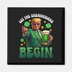Imán Día divertido de San Patricio Trump deja que comie