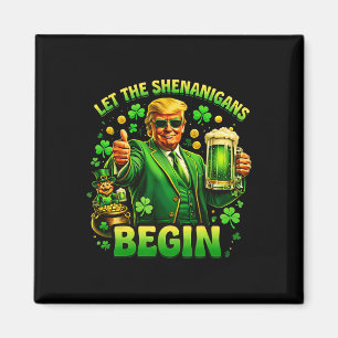 Imán Día divertido de San Patricio Trump deja que comie