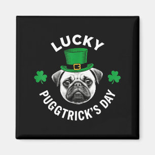 Imán Día divertido del afortunado pugtrick perro pug de