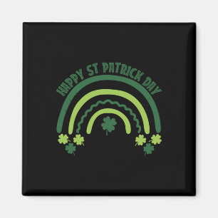 Imán Día divertido del shamrock del pecho del arco iris