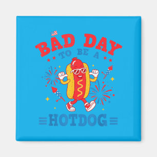 Imán Día divertido para ser un Hotdog Cuatro De Julio
