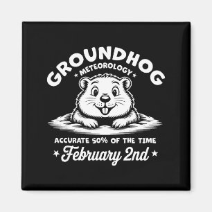 Imán Día divertido y feliz de la marmota 2 de febrero m