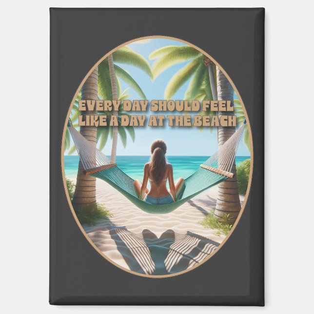 Imán Día en la playa (Anverso)