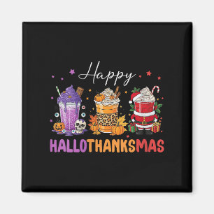 Imán Día Feliz de Hallothanksmas de Halloween y Acción