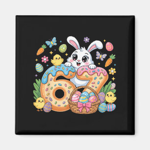 Imán Día feliz de Pascua divertido 67 conejo seis siete