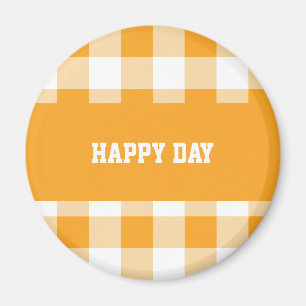 Imán Día feliz del patrón de Gingham