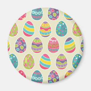 Imán Día feliz retro con clase de Pascua de los huevos