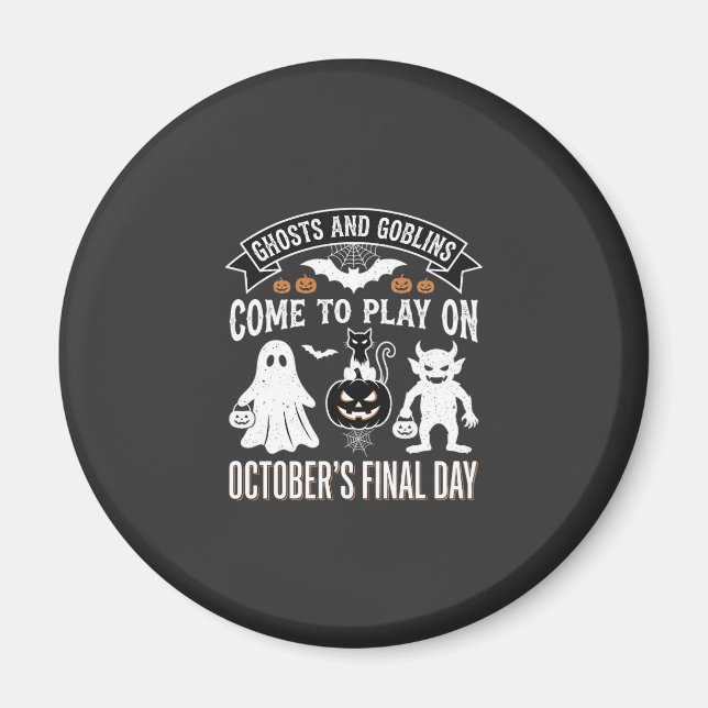 Imán Día Final de Halloween de Fantasmas y Duendes de O (Frente)