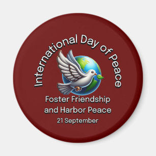 Imán Día Internacional de la Paz. Fomentar la amistad.
