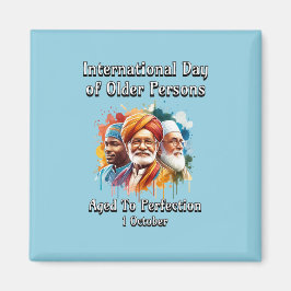 Imán Día Internacional de las Personas de Edad. De edad