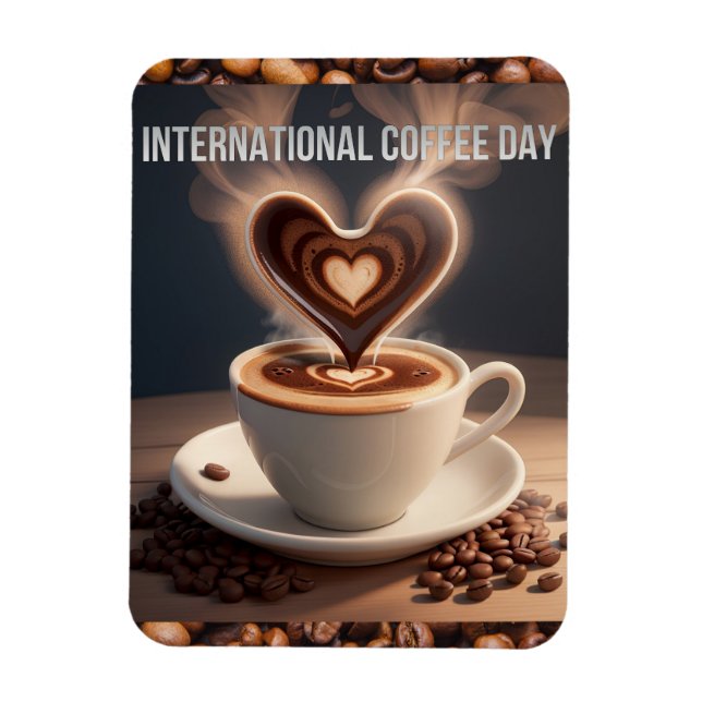 Imán Día Internacional del Café (Vertical)