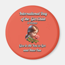 Imán Día Internacional del Chica. Diversión