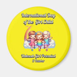 Imán Día Internacional del Chica. Potencial chica.