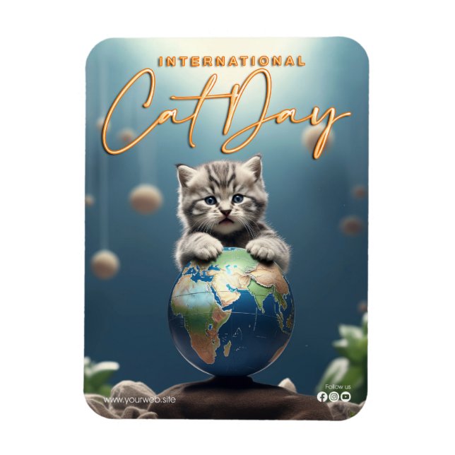 Imán Día Internacional del Gato (Vertical)