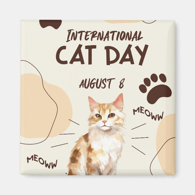 Imán Día Internacional del Gato (Frente)