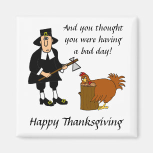Imán Día Malo Feliz Día de Acción de Gracias Pavo y Per