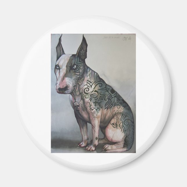 Imán Día mexicano del difunto toro terrier (Frente)