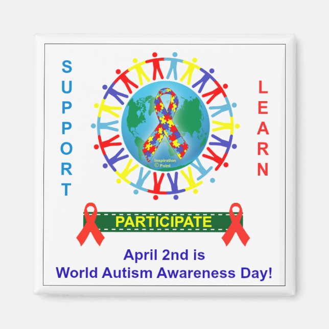 Imán Día Mundial de Conciencia sobre el Autismo (Frente)
