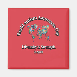 Imán Día Mundial de Conciencia sobre el Autismo. La div