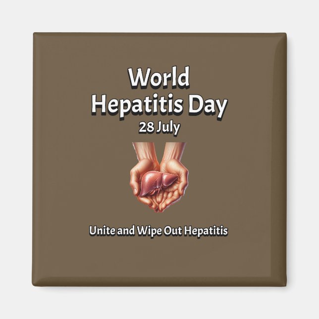 Imán Día Mundial de la hepatitis. Unir y eliminar la he (Frente)