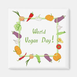 Imán Día Mundial de la Vegetariana Minimalista