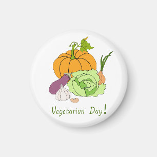 Imán Día Mundial de la Vegetariana Minimalista