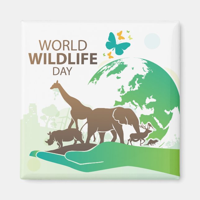 Imán Día Mundial de la Vida Silvestre (Frente)